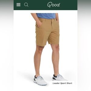 Good Good Golf Men's Leader Sport Short Chino Shorts in Khaki Size 32